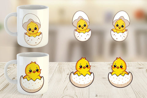 Mug Wrap Easter Chick Sublimation artnoy 