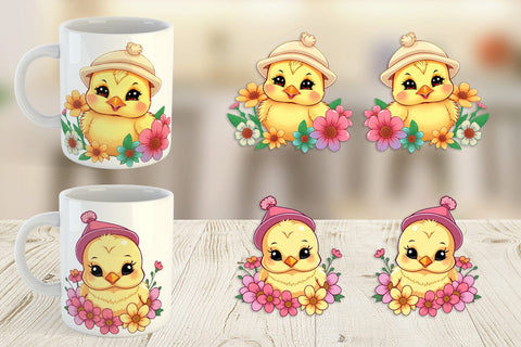 Mug Wrap Easter Chick Sublimation artnoy 