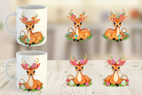 Mug Wrap Easter Deer Sublimation artnoy 
