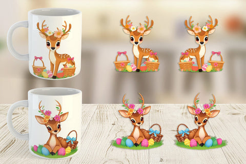 Mug Wrap Easter Deer Sublimation artnoy 