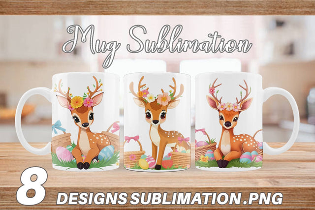 Mug Wrap Easter Deer Sublimation artnoy 