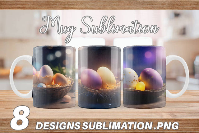 Mug Wrap Easter Egg Bokeh Sublimation artnoy 