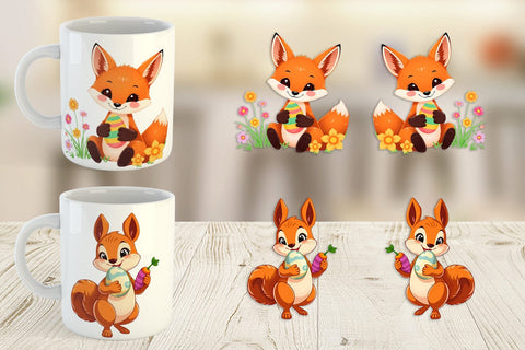 Mug Wrap Easter Fox Sublimation artnoy 
