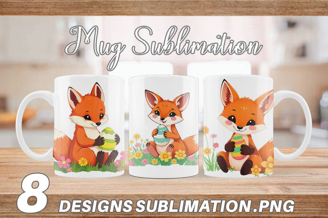 Mug Wrap Easter Fox Sublimation artnoy 
