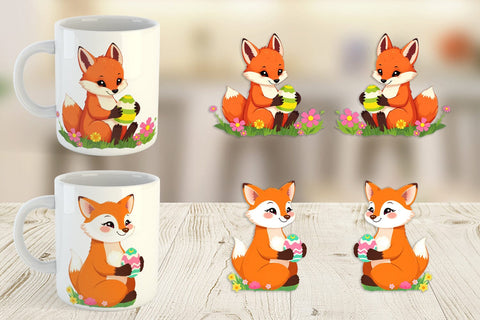 Mug Wrap Easter Fox Sublimation artnoy 