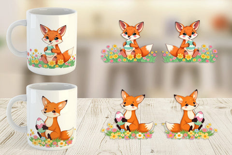 Mug Wrap Easter Fox Sublimation artnoy 