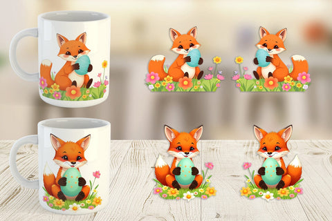 Mug Wrap Easter Fox Sublimation artnoy 