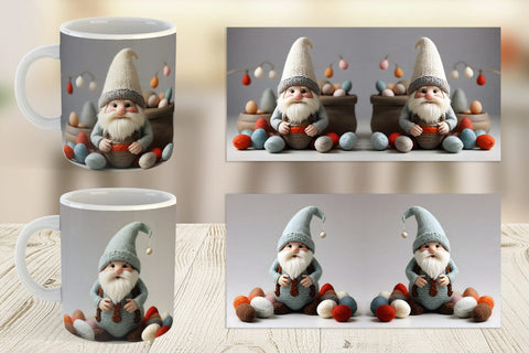 Mug Wrap Easter Gnome Embroidery Sublimation artnoy 
