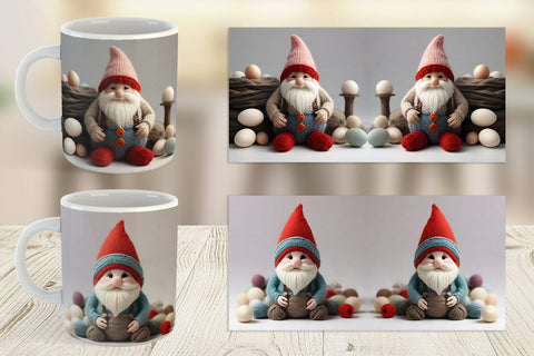 Mug Wrap Easter Gnome Embroidery Sublimation artnoy 