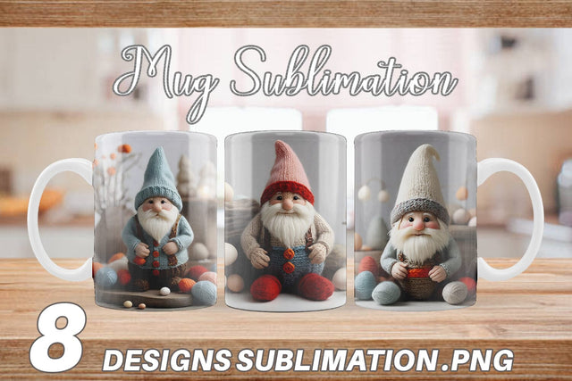 Mug Wrap Easter Gnome Embroidery Sublimation artnoy 