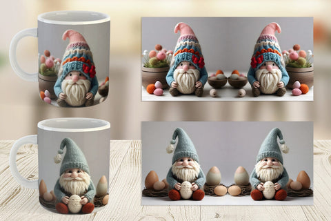 Mug Wrap Easter Gnome Embroidery Sublimation artnoy 