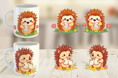 Mug Wrap Easter Hedgehog Sublimation artnoy 
