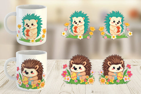 Mug Wrap Easter Hedgehog Sublimation artnoy 