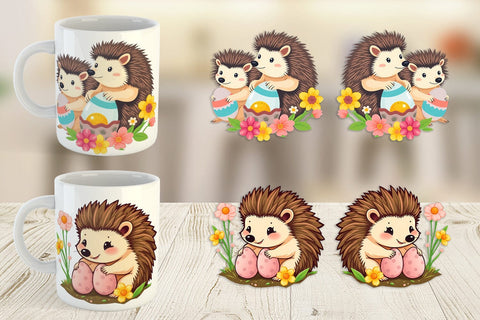 Mug Wrap Easter Hedgehog Sublimation artnoy 