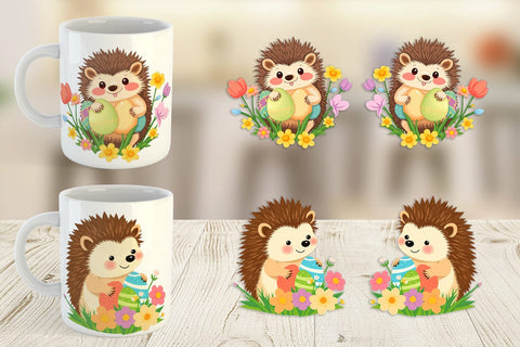 Mug Wrap Easter Hedgehog Sublimation artnoy 