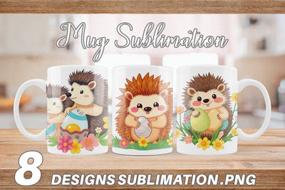 Mug Wrap Easter Hedgehog Sublimation artnoy 