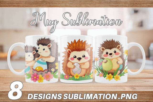 Mug Wrap Easter Hedgehog Sublimation artnoy 