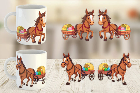 Mug Wrap Easter Horse Sublimation artnoy 