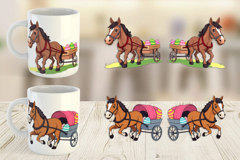 Mug Wrap Easter Horse Sublimation artnoy 