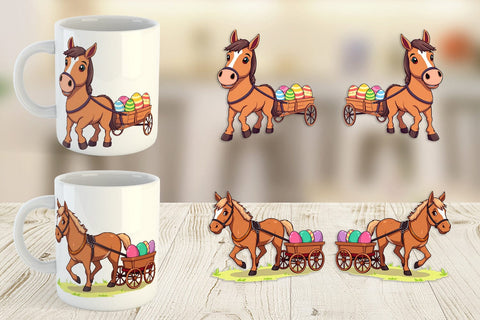 Mug Wrap Easter Horse Sublimation artnoy 