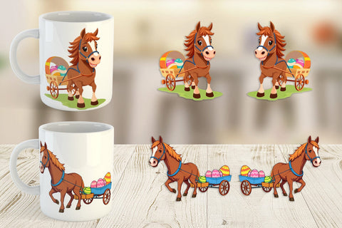 Mug Wrap Easter Horse Sublimation artnoy 