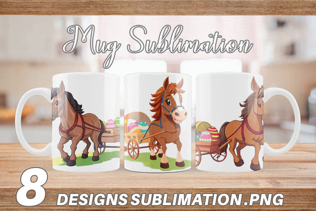 Mug Wrap Easter Horse Sublimation artnoy 