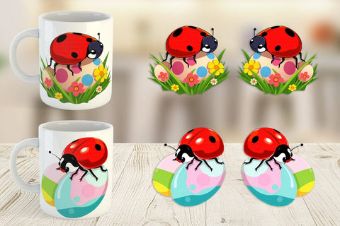 Mug Wrap Easter Ladybug Sublimation artnoy 