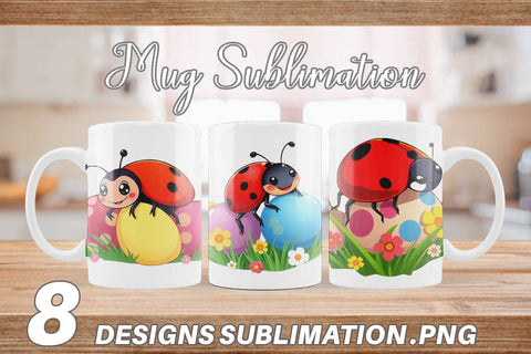 Mug Wrap Easter Ladybug Sublimation artnoy 