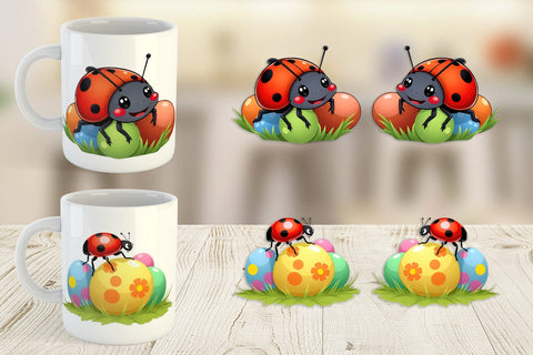 Mug Wrap Easter Ladybug Sublimation artnoy 