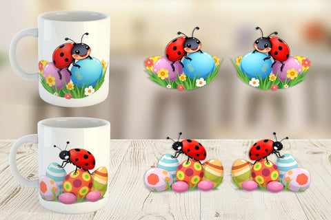 Mug Wrap Easter Ladybug Sublimation artnoy 