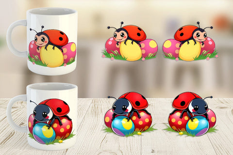 Mug Wrap Easter Ladybug Sublimation artnoy 