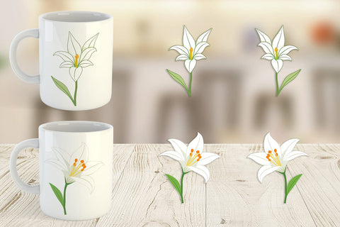 Mug Wrap Easter Lily Sublimation artnoy 