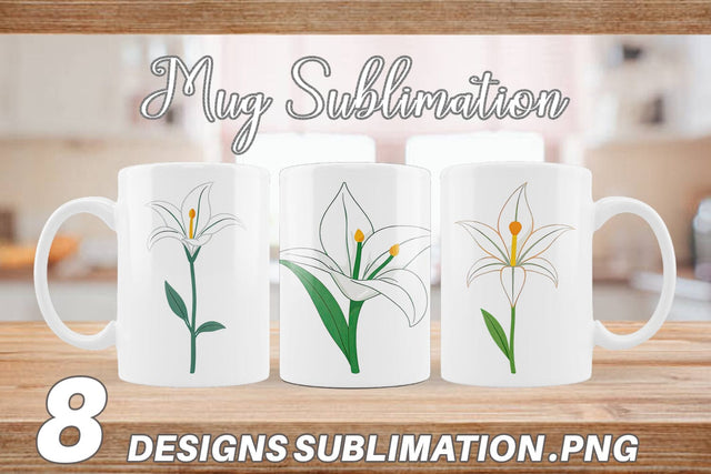 Mug Wrap Easter Lily Sublimation artnoy 