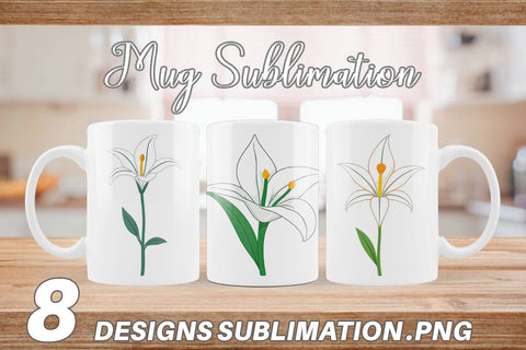 Mug Wrap Easter Lily Sublimation artnoy 