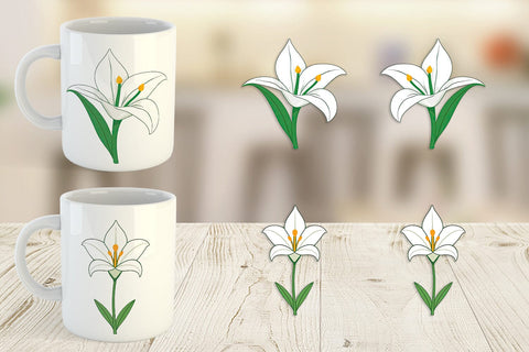 Mug Wrap Easter Lily Sublimation artnoy 