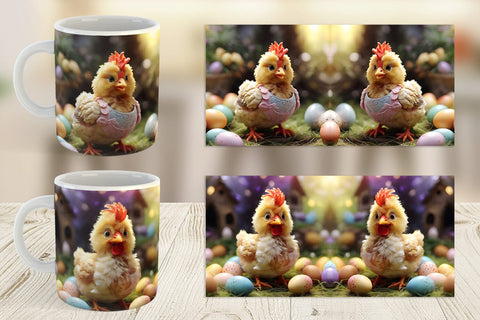 Mug Wrap Easter Mother Chicken Sublimation artnoy 