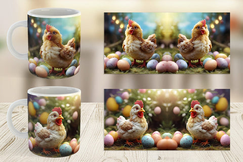 Mug Wrap Easter Mother Chicken Sublimation artnoy 
