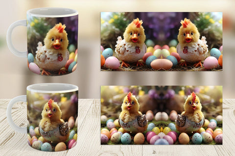 Mug Wrap Easter Mother Chicken Sublimation artnoy 