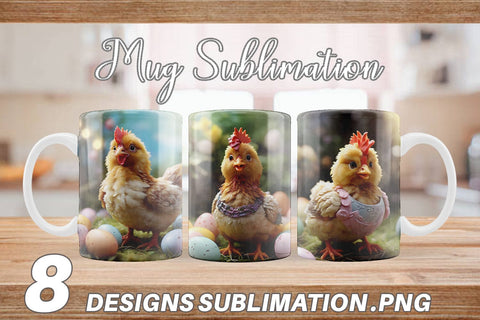 Mug Wrap Easter Mother Chicken Sublimation artnoy 