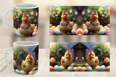 Mug Wrap Easter Mother Chicken Sublimation artnoy 