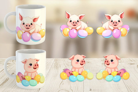 Mug Wrap Easter Pig Sublimation artnoy 