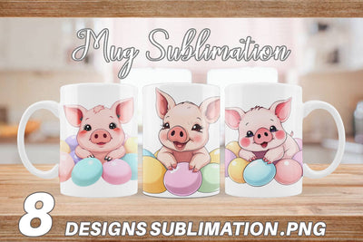 Mug Wrap Easter Pig Sublimation artnoy 