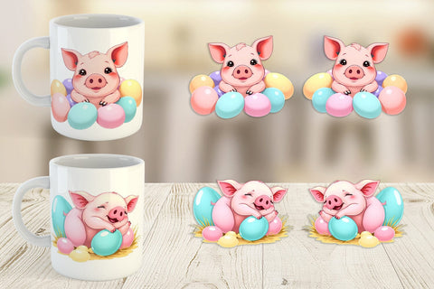 Mug Wrap Easter Pig Sublimation artnoy 