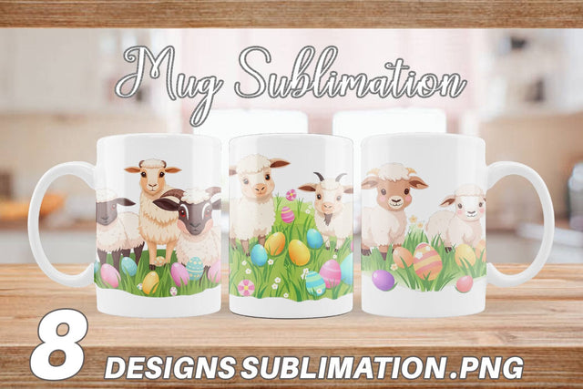 Mug Wrap Easter Sheep Sublimation artnoy 