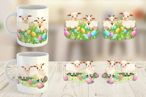 Mug Wrap Easter Sheep Sublimation artnoy 