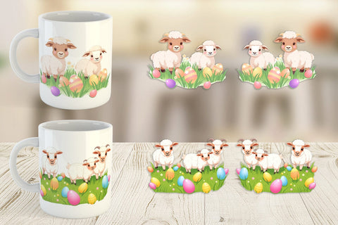 Mug Wrap Easter Sheep Sublimation artnoy 