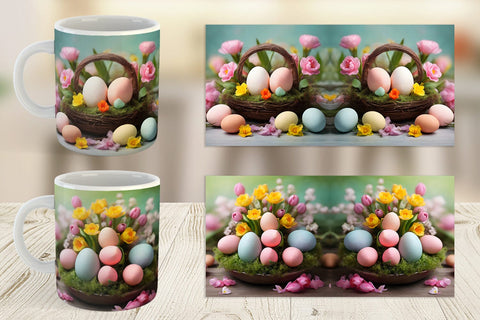 Mug Wrap Easter Spring Flowers Sublimation artnoy 