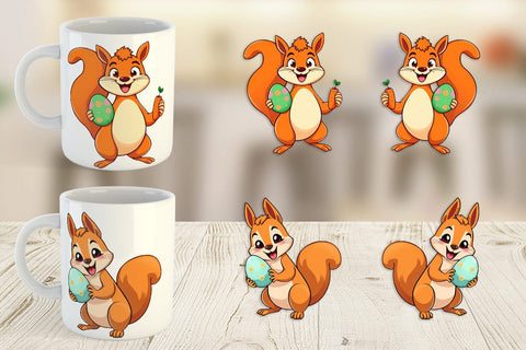 Mug Wrap Easter Squirrel Sublimation artnoy 