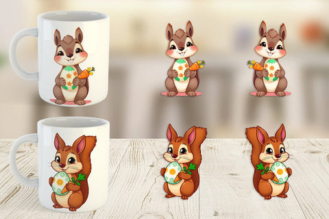Mug Wrap Easter Squirrel Sublimation artnoy 