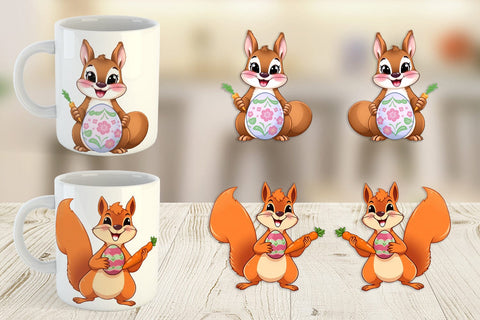 Mug Wrap Easter Squirrel Sublimation artnoy 